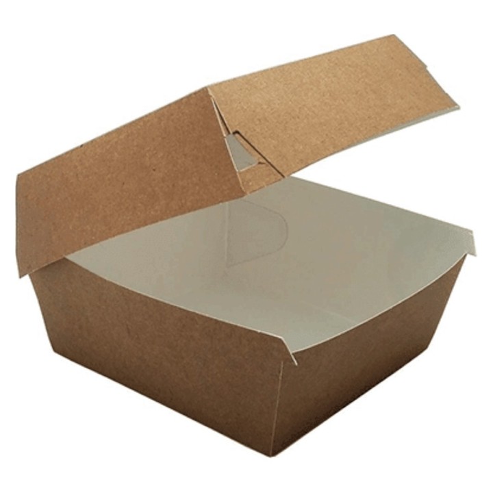 Caja estuche hamburguesa ecogama 120x120x80 mm. (cj. 450 un.)