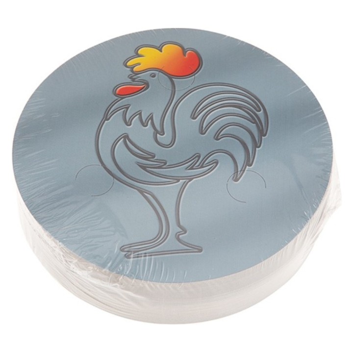 Tapa carton redonda pollo 206x55 mm. (pq. 100 un.)