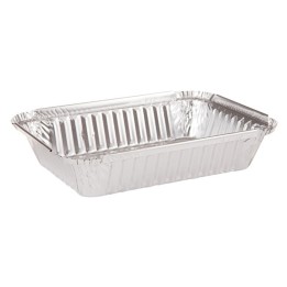 Bandeja aluminio 6 piezas rect. 194x144x33 mm. (pq. 100 un.)