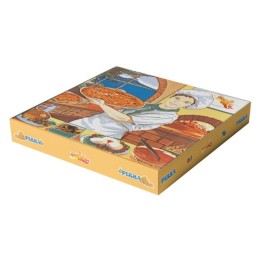 Caja Pizza dibujo pizzero 30x30x3,5 cm.  (pq. 100 un.)