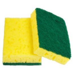 Estropajo verde con esponja 2,5x9x12,5 cm (pq. 20 un.)