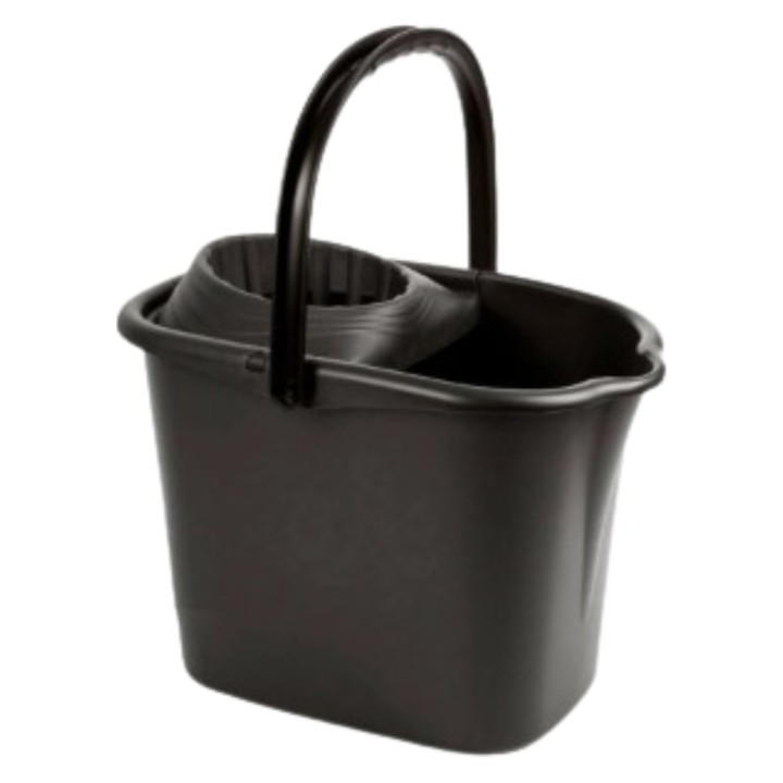 Cubo fregar rectangular 15 l.  negre (1 un.)