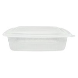 Tarrina bisagra PP 190x150x55 mm c/tapa 750 cc.  (pq. 50 un.)