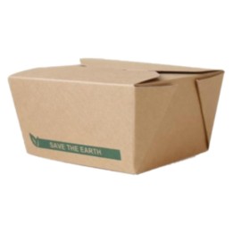Envase Rectangular 750 ml. kraft 125x107x65 mm.  (pq. 50 recip.)