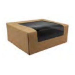 Envase kraft sushi c/ventana 120x100x45 cm. pp 550 cc.  (pq. 100 un.)