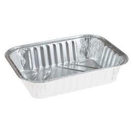Bandeja alum. 3 piezas rect. 155x115x35 mm. (pq. 100 un.)