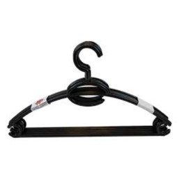 Perchas plástico 41 cm.  negro (pq. 5 un.)