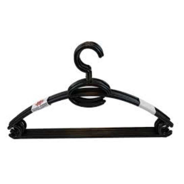 Perchas plástico 41 cm.  negro (pq. 5 un.)
