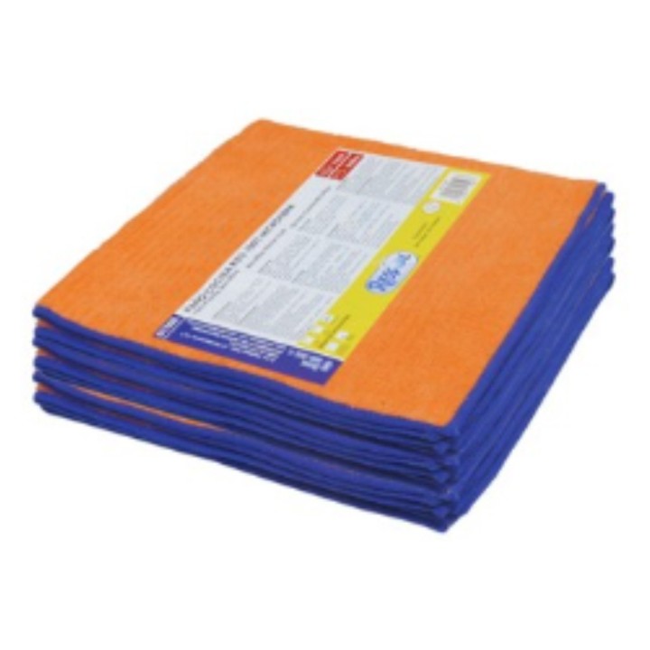 Bayeta microfibras 50x50 cm.  naranja (pq. 6 un.)