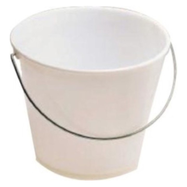 Cubo alimentario graduado c/asa inox 7 l. blanco
