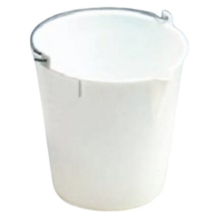 Cubo alimentario graduado c/asa inox 13 l. blanco