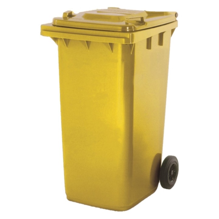 Contenedor c/ruedas weber plástico 556x715x1062 mm. 240 l.  amarillo (1 un.)