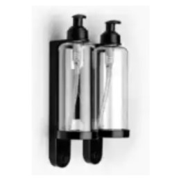 Soporte doble pared amenities negro (1 un.)