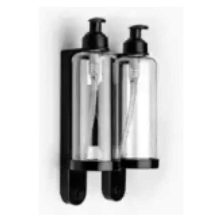Soporte doble pared amenities negro (1 un.)