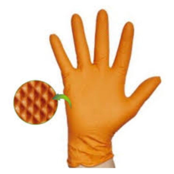 Guantes nitrilo ultra grip t/xxl 8 gr. naranja (pq. 50 un.)