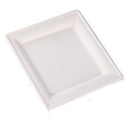 Plato compostable cuadrado caña 20x20 cm. (pq. 50 un.)