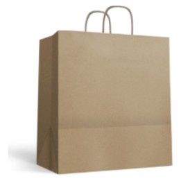Bolsa kraft asa rizada 120 gr 46+16x49 cm papel  (cj. 250 un.)