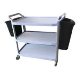 Carro camarera 3 niveles PP+aluminio 102x50x96 cm. gris