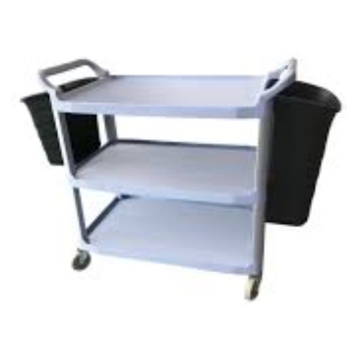 Carro camarera 3 niveles PP+aluminio 102x50x96 cm. gris