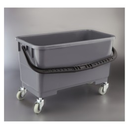 Cubo cristalero c/ruedas con escurridor gris (1 un.)
