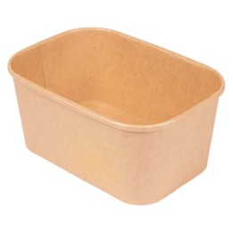 Contenedores rectangulares 17,3x12,3x7,5 cm. kraft 1000 ml.  (pq. 300 un.)