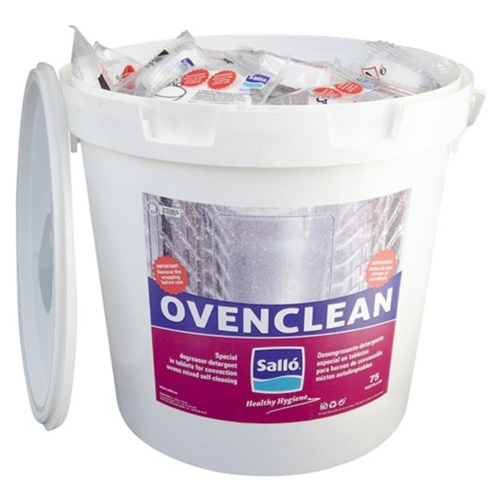 Ovenclean detergente desengrasante, hornos (cb. 75 pastillas de 60 gr) salló  (cb. 5 kg.)