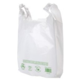 Tecno bolsa camiseta 70% reciclado 35x50 cm.  (pq. 100 bl.)