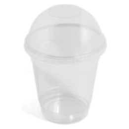 Tapa cupula oval sin orificios vaso 270,360,480 cc. (pq. 50 un.)