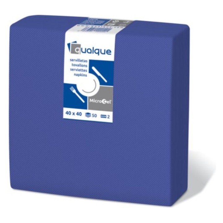 SERVILLETA PUNTA AZUL 40X40 P 1/4 2H14205 AZUL QUALQUE  CAJA 1800 U DBL