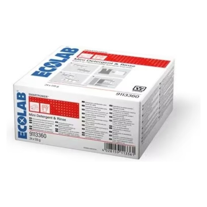 SmartPower Mini Detergent and Rinse ecolab  (cj. 24 un. 135 g.)