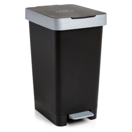 Cubo basura c/pedal plegable Smart plástico 25 l. negro