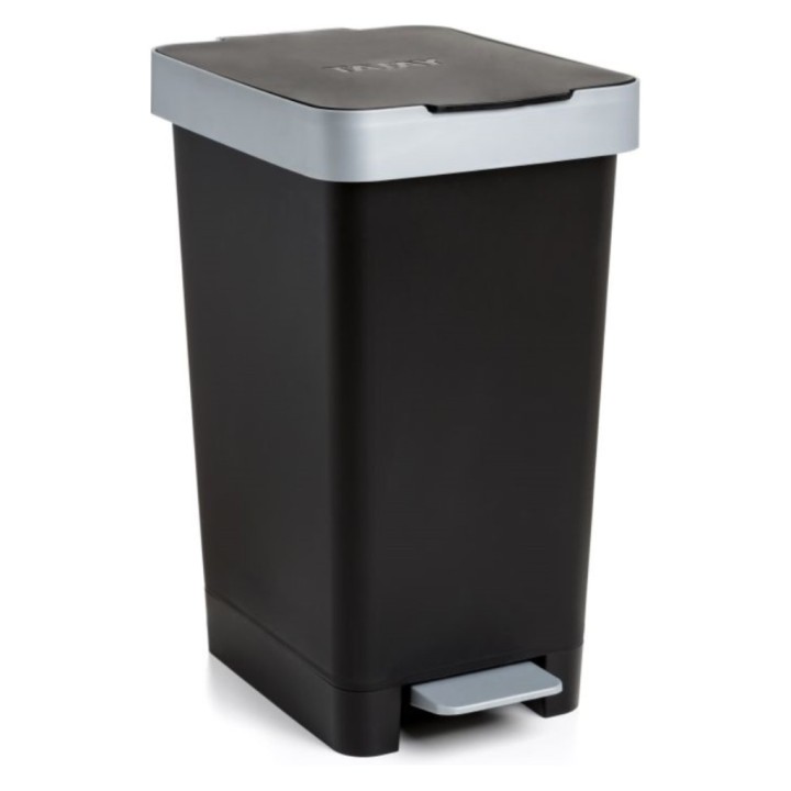 Cubo basura c/pedal plegable Smart plástico 25 l. negro