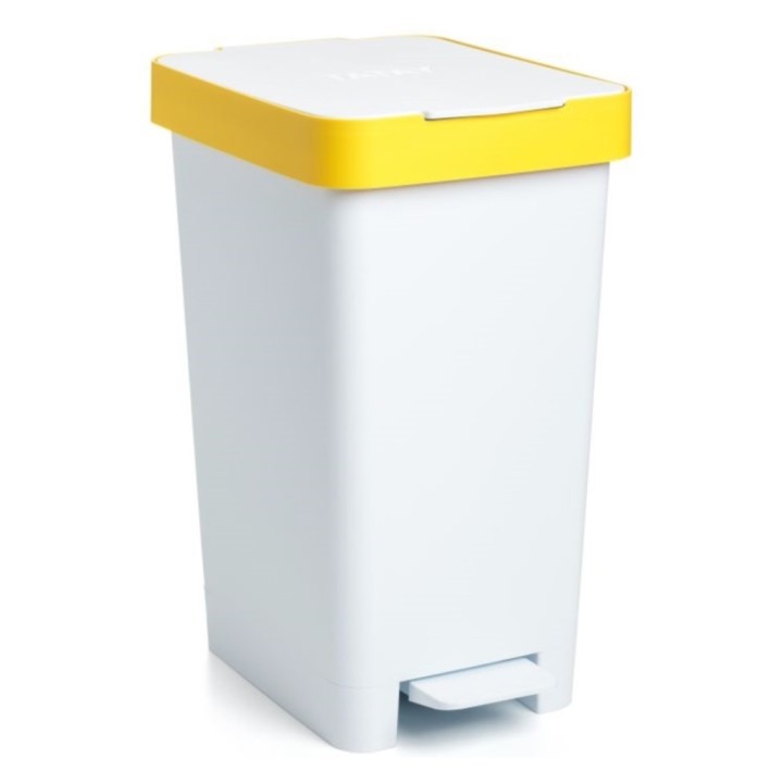 Cubo basura c/pedal plegable Smart plástico 25 l. amarillo