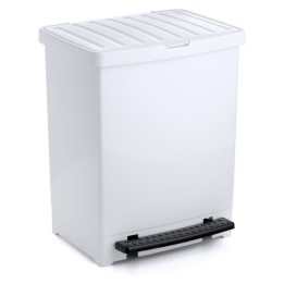 Cubo basura con pedal plástico 41x35x26 cm. 25 l.  blanco (1 un.)