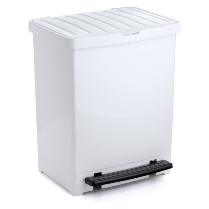 Cubo basura con pedal plástico 41x35x26 cm. 25 l.  blanco (1 un.)